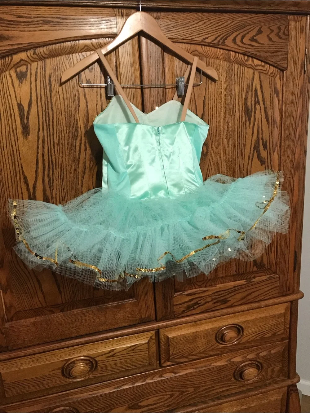 Curtain Call Girls Large Ballet Dance Tutu Mint Green Costume Leotard